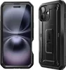 Two views of a black smartphone case with a kickstand. Produktbild-Vorschau