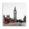 DEQORI Glasbild Echtglas 30x30 cm 'Rote Busse vor Big Ben' Produktbild-Vorschau 2