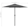 vidaXL Sonnenschirm mit Aluminium-Mast 270x246 cm Anthrazit Produktbild-Vorschau 6