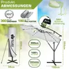 tillvex ombrellone a sbalzo in alluminio grigio LED solare Anteprima dell’immagine prodotto 2