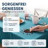 Leinen Tischdecke 160x400 cm eckig petrol Produktbild-Vorschau 2