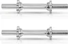 Two chrome-plated dumbbell bars with threaded ends and star collars are shown against a white background. Produktbild-Vorschau