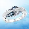 Damen-Ring, X-förmiger Zirkonia-Schmuck, Vintage-Ring mit Produktbild-Vorschau 6