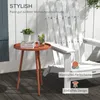 An orange side table with a plant and a drink on it, next to a white Adirondack chair on a wooden deck. Produktbild-Vorschau