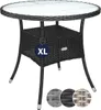 CASARIA® Table de jardin en polyrotin Noir 80 cm résistant Voir les images du produit 1