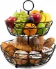 Relaxdays Obst Etagere, 2-stöckig, Metall, HxD: 30 x 31 cm, Produktbild-Vorschau 1
