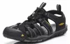 A black KEEN Clearwater Cnx M sandal is shown against a white background. Produktbild-Vorschau