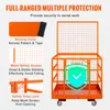 A diagram illustrating the features of a safety cage for aerial work. Podgląd zdjęcia produktu