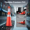 Conos de tráfico Wiltec de 70 cm, fabricados en PVC con Vista previa de la imagen del producto 4