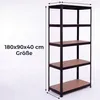 IvoQ Regal Schwarz - Metallregal - Lagerregal - 180x90x40 Produktbild-Vorschau 2