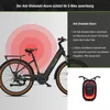 An e-bike with an anti-theft alarm system highlighted, along with a separate image of the alarm device. Produktbild-Vorschau