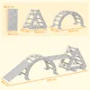 A diagram showing different configurations and dimensions of a children's climbing set. Produktbild-Vorschau