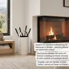 Kaminbesteck Set Leder Altweiß - Kaminwerkzeug Schwarz - Produktbild-Vorschau 5