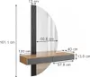 A vanity table with a mirror and dimensions indicated. Produktbild-Vorschau