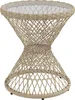 A wicker side table with a glass top. Produktbild-Vorschau