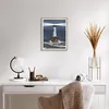 Gerahmtes Poster - Rahmen in heller Eiche - Leuchtturm Meer Produktbild-Vorschau 6