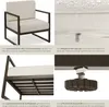 A collage of four images showcasing different aspects of a garden lounger. Náhled obrázku produktu