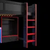 Hochbett mit LED-Beleuchtung, Gaming Bett mit Schreibtisch, Produktbild-Vorschau 12