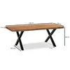 WOHNLING Couchtisch 120x60x46 cm Akazie Massivholz / Metall Produktbild-Vorschau 3