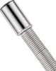 A close-up view of the end of a flexible metal hose with a shiny metal cap. Produktbild-Vorschau