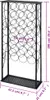 A black metal wine rack with dimensions indicated by text and lines. Náhľad obrázku produktu