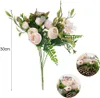 3 Stück Künstliche Balkonpflanzen Rosa Seidenblume Kamelie Produktbild-Vorschau 2