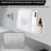 Étagère de douche blanche, lot de 2, fixation sans perçage, Voir les images du produit 6