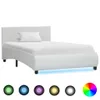 vidaXL Cadre de lit avec LED Blanc Similicuir 100x200 cm Voir les images du produit 1