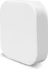 A white, square-shaped electronic device with rounded corners, shown from a side-diagonal angle. Produktbild-Vorschau