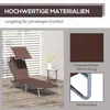 Leżak Sunny ze składanym parasolem brązowy 187 x 58 x 27 cm Podgląd zdjęcia produktu 14