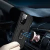 A hand holding a phone case with a magnetic car mount attached to a car's air vent. Produktbild-Vorschau