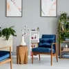 Relaxdays Scaffale da bagno in noce, 4 ripiani, aperto, Anteprima dell’immagine prodotto 5