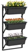 Outsunny 3er Set Blumentopf Pflanzkübel mit Löcher, 56x42 Produktbild-Vorschau 1