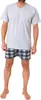 Normann Herren kurzarm Schlafanzug Shorty Pyjama mit Hose Produktbild-Vorschau 3