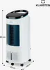 A white and blue air cooler is shown on a white background with dimensions indicated. Produktbild-Vorschau
