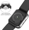 Close-up of the back of an Apple Watch with a protective case, showing the charging port and heart rate sensor. A circular inset shows the watch being charged. Produktbild-Vorschau