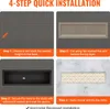A four-step guide illustrating the installation process of a recessed niche. Voir les images du produit