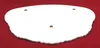 A white, irregularly shaped object with three gold-colored holes is placed on a red background. Produktbild-Vorschau