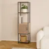 Regal mit Fachböden und Schrank 153x43x33 cm schwarz/Holz Produktbild-Vorschau 7