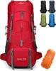 70L Rucksack Camping Wandern Trekking Reise Rot mit Produktbild-Vorschau 1