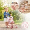 Puppenwagen Klappbar – Rosa Spielzeug-Buggy mit Sonnendach Produktbild-Vorschau 4