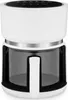 A white air fryer with a glass basket and a black base. Produktbild-Vorschau