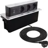 Einbausteckdose USB A/C Edelstahl 3-fach Tischsteckdose Produktbild-Vorschau 1