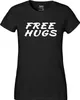 Huuraa Damen T-Shirt Free Hugs Schriftzug S Black Bio Produktbild-Vorschau 2