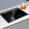 Kuchyňský dřez Dřez Vestavný dřez z nerezové oceli Černý Náhled obrázku produktu 10