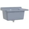 A gray resin sink mounted on a wall against a white background. Produktbild-Vorschau