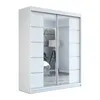A white sliding door wardrobe with mirrored doors, shown against a white background. Produktbild-Vorschau