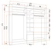 A technical drawing with dimensions of a wardrobe. Produktbild-Vorschau