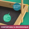 SPIELWERK® Bac à sable en bois FRITZI 140x140cm tapis de Voir les images du produit 4