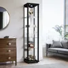 K-Möbel Vetrina in vetro in piedi in nero (176x37x33cm) con Anteprima dell’immagine prodotto 10